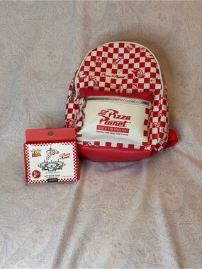 Disney/Pixar Toy Story Pizza Planet Mini Faux Pebbled Leather Backpack & LipBalm